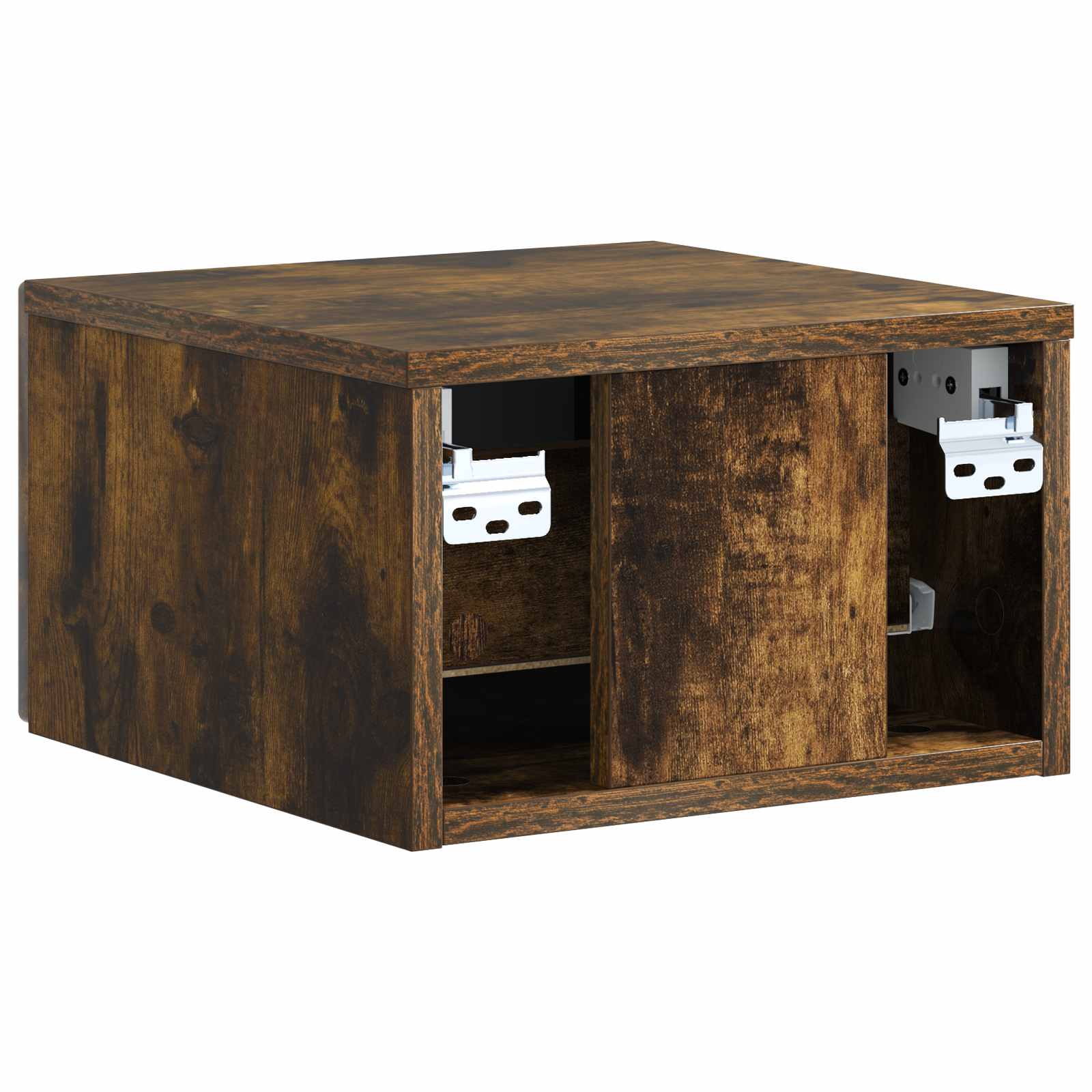 Wandmontierter Nachttisch 2 pcs Geräucherte Eiche Holzwerkstoff