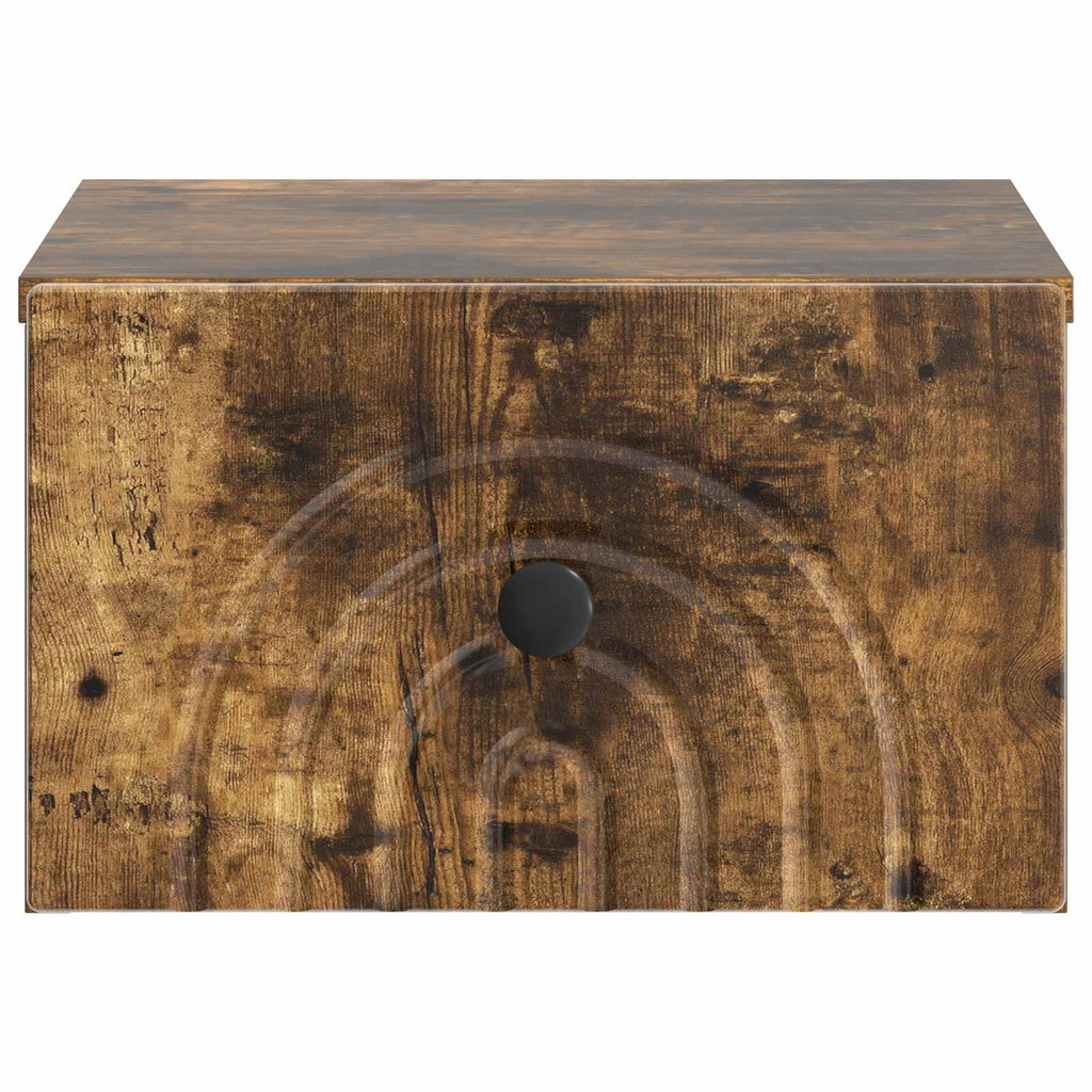 Wandmontierter Nachttisch 2 pcs Geräucherte Eiche Holzwerkstoff