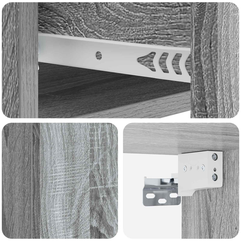 Wandmontierter Nachttisch Graues Sonoma 33 x 34,5 x 20 cm