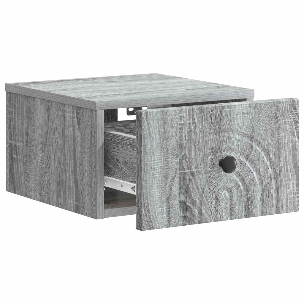 Wandmontierter Nachttisch Graues Sonoma 33 x 34,5 x 20 cm