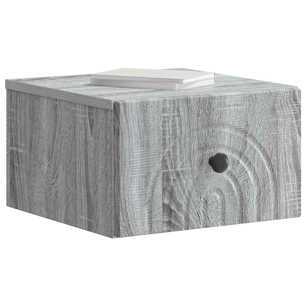 Wandmontierter Nachttisch Graues Sonoma 33 x 34,5 x 20 cm