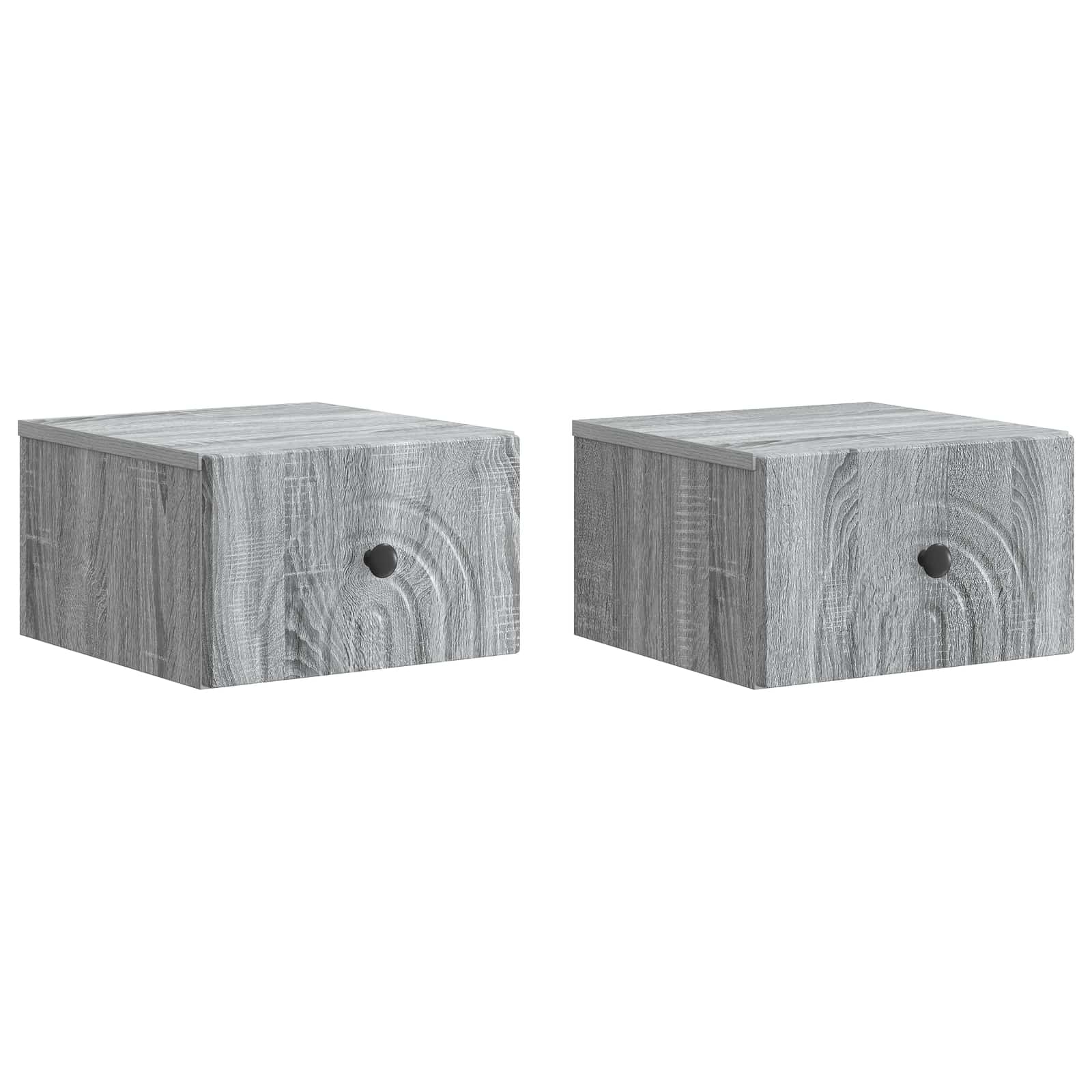Wandmontierter Nachttisch 2 pcs Graues Sonoma 33 x 34,5 x 20 cm