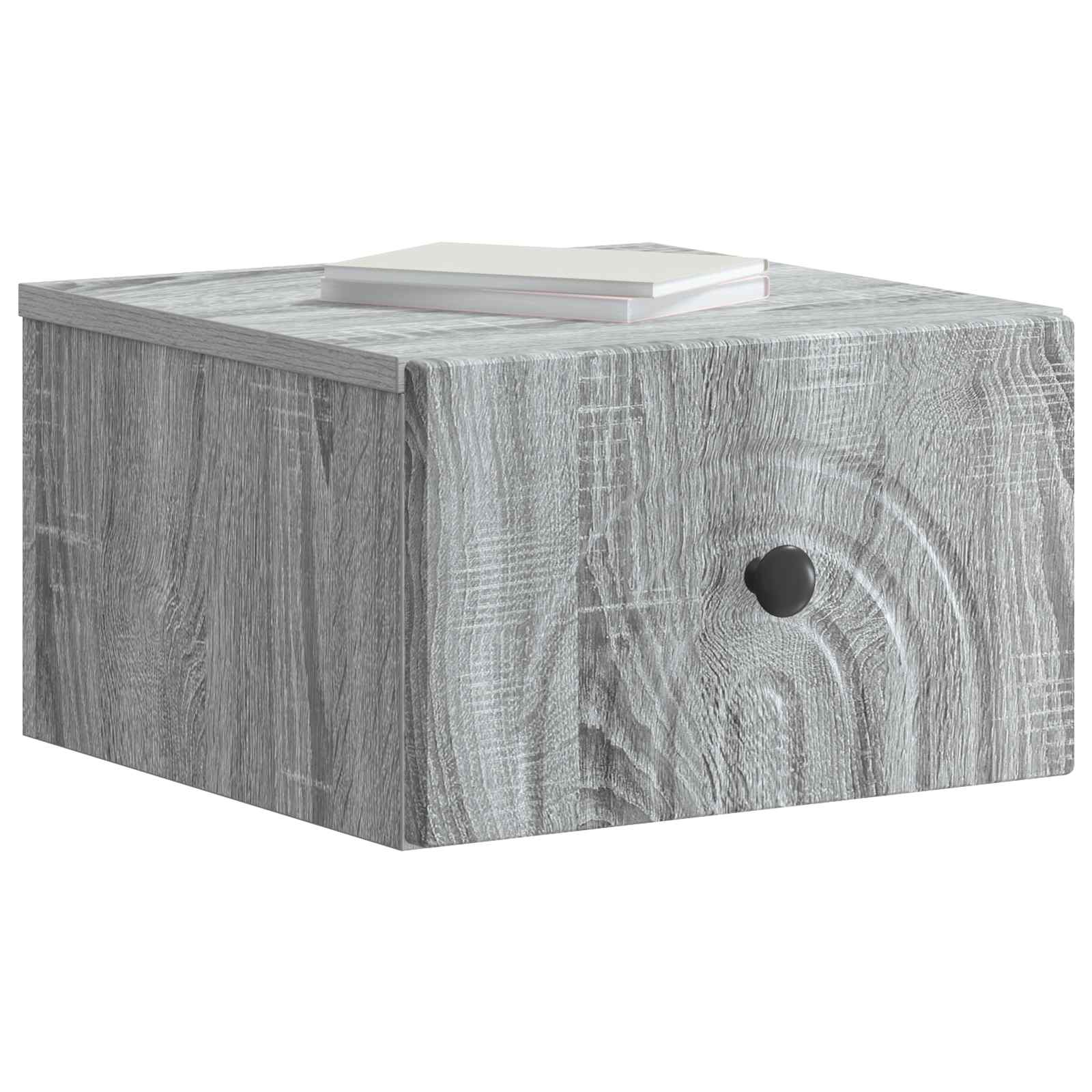 Wandmontierter Nachttisch 2 pcs Graues Sonoma 33 x 34,5 x 20 cm