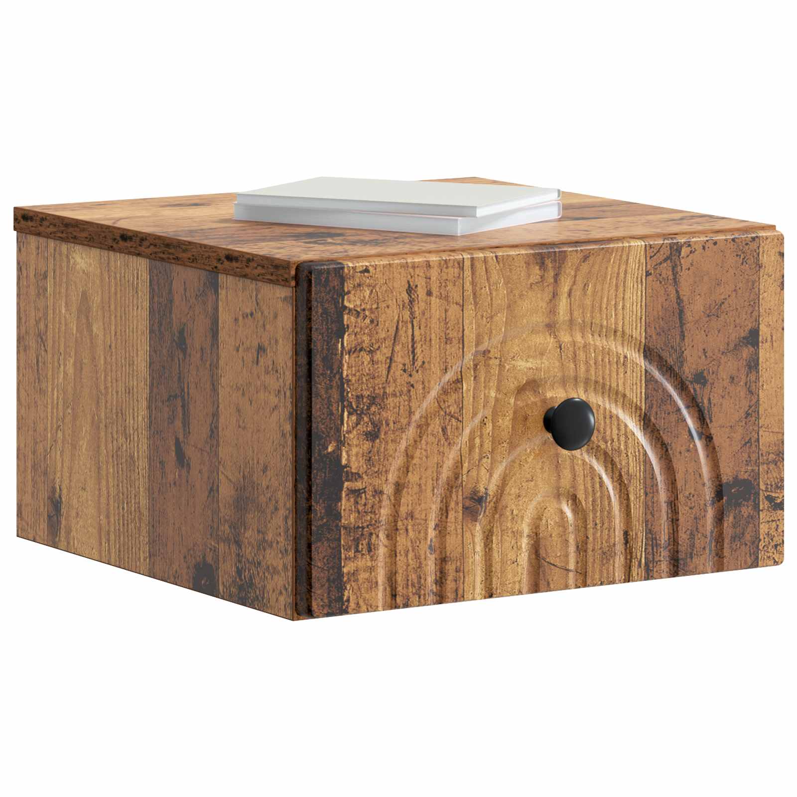 Wandmontierter Nachttisch Altholz 33 x 34,5 x 20 cm