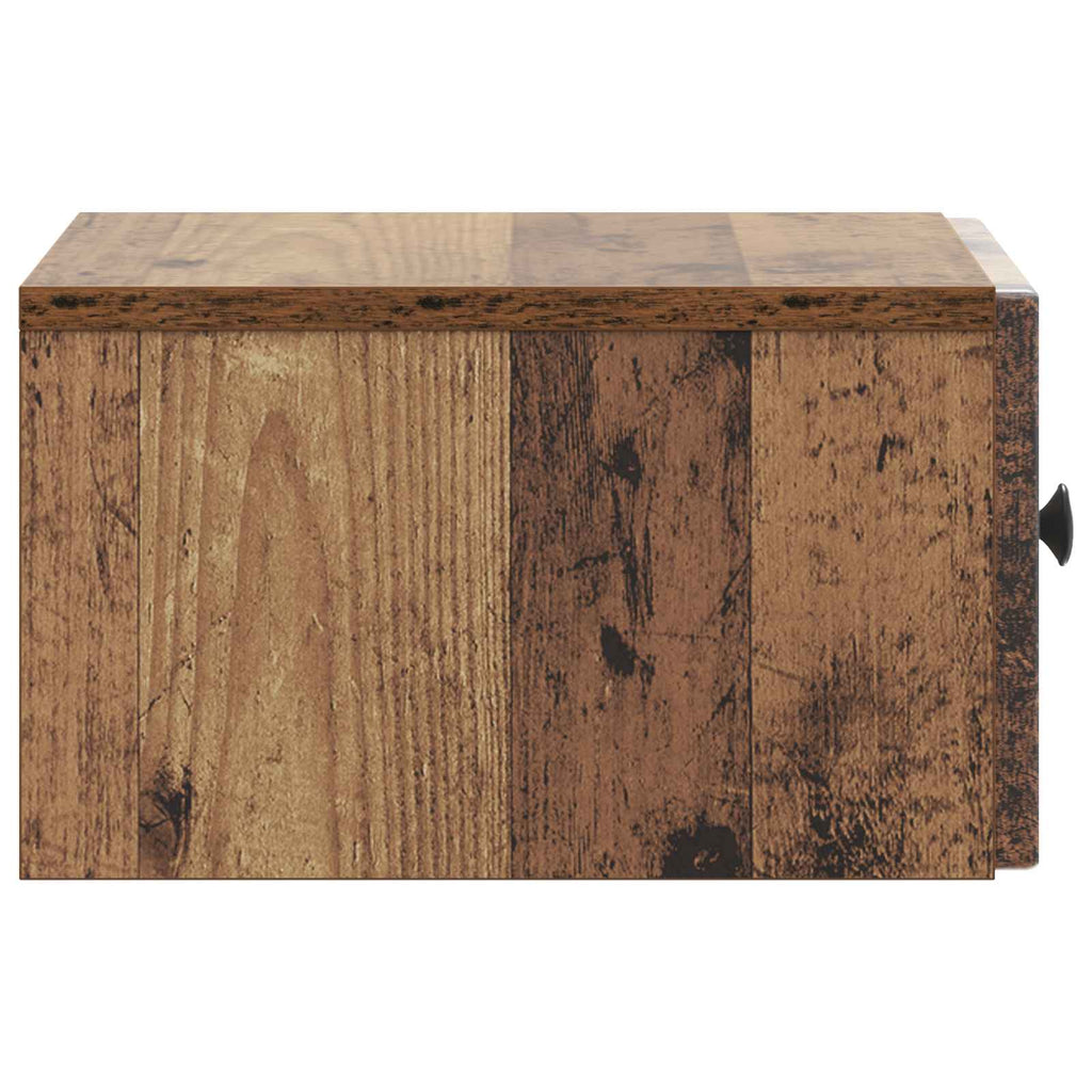 Wandmontierter Nachttisch Altholz 33 x 34,5 x 20 cm