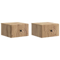 Wandmontierter Nachttisch 2 pcs Artisan-Eiche 33 x 34,5 x 20 cm