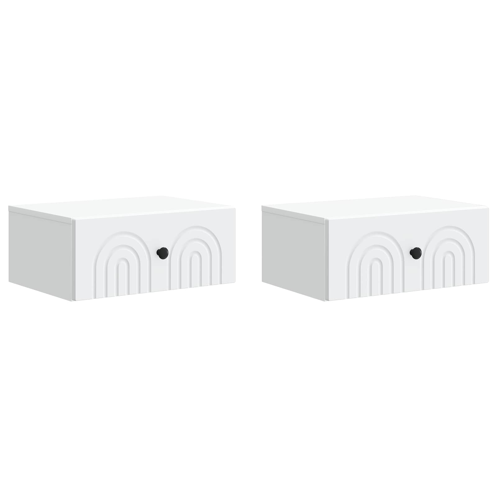 Wandmontierter Nachttisch 2 pcs Weiß 49 x 34,5 x 20 cm