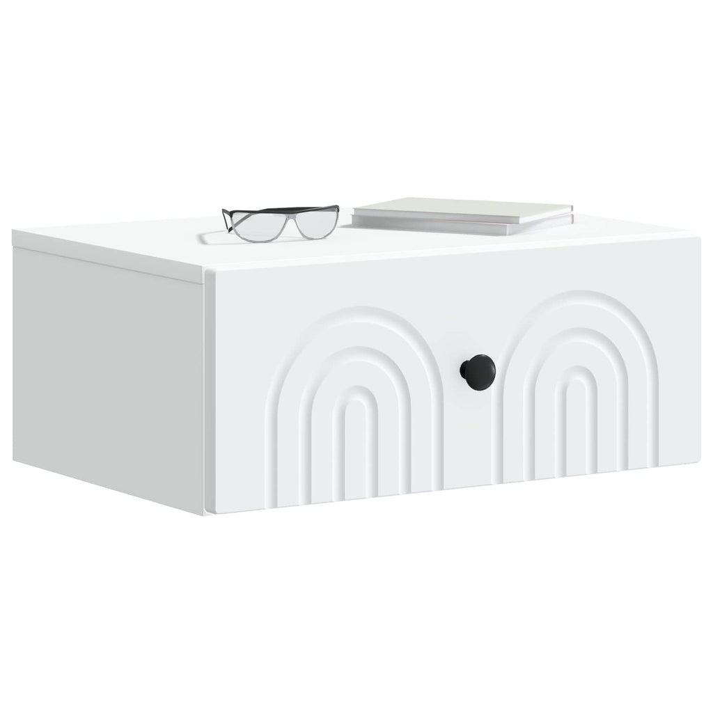 Wandmontierter Nachttisch 2 pcs Weiß 49 x 34,5 x 20 cm