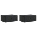Wandmontierter Nachttisch 2 pcs Schwarz 49 x 34,5 x 20 cm