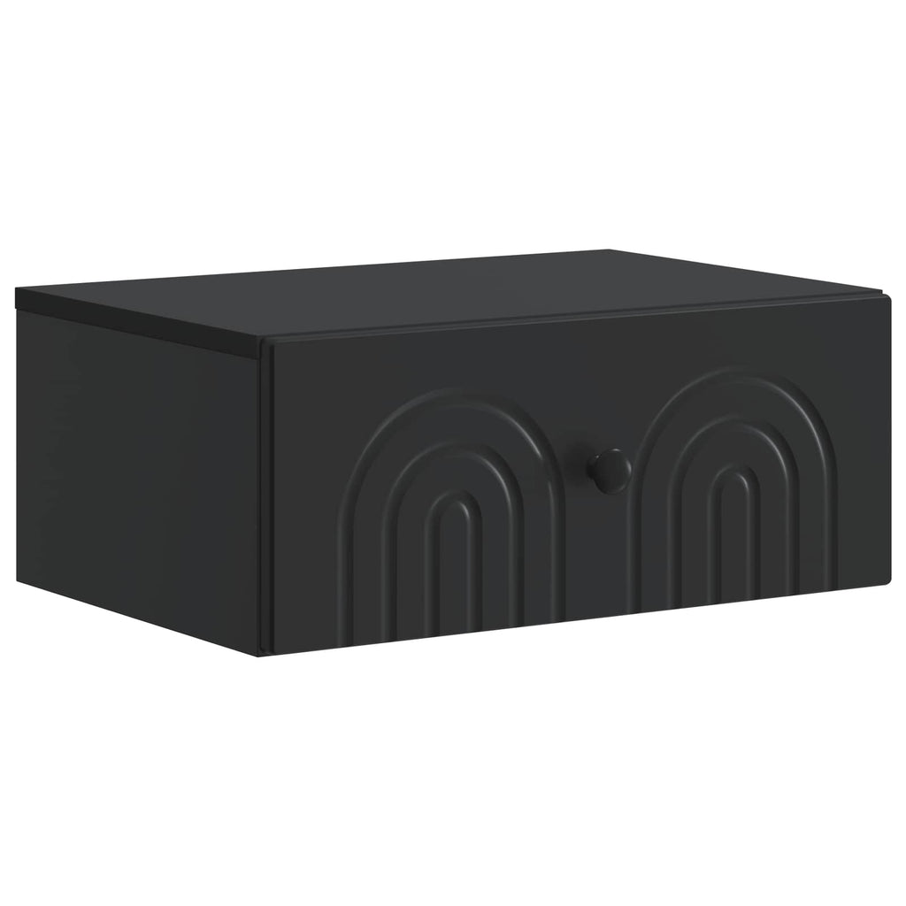 Wandmontierter Nachttisch 2 pcs Schwarz 49 x 34,5 x 20 cm