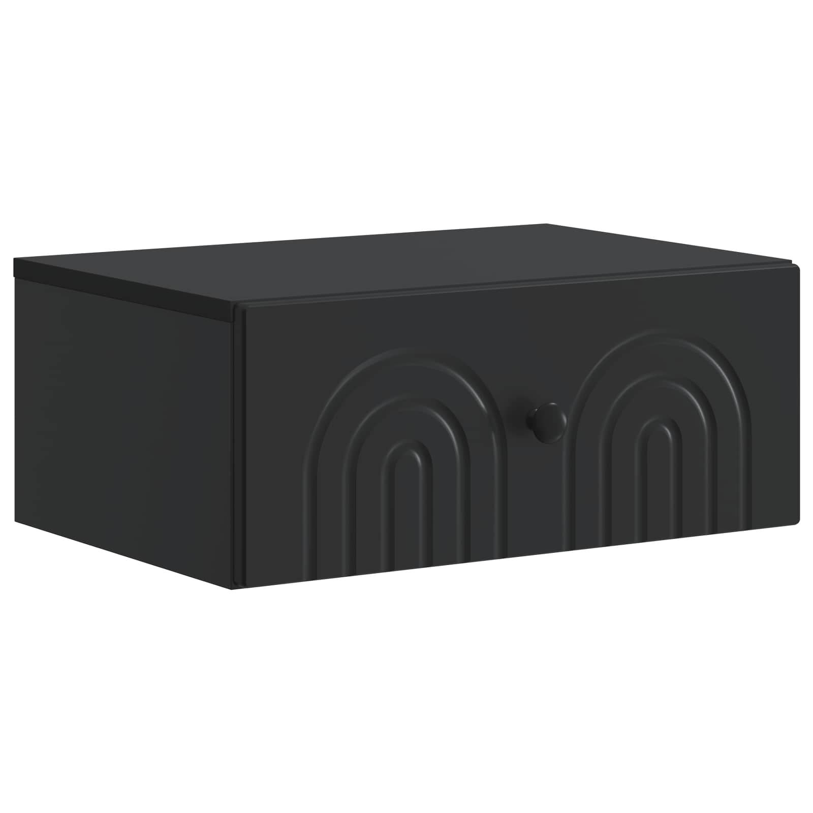 Wandmontierter Nachttisch 2 pcs Schwarz 49 x 34,5 x 20 cm