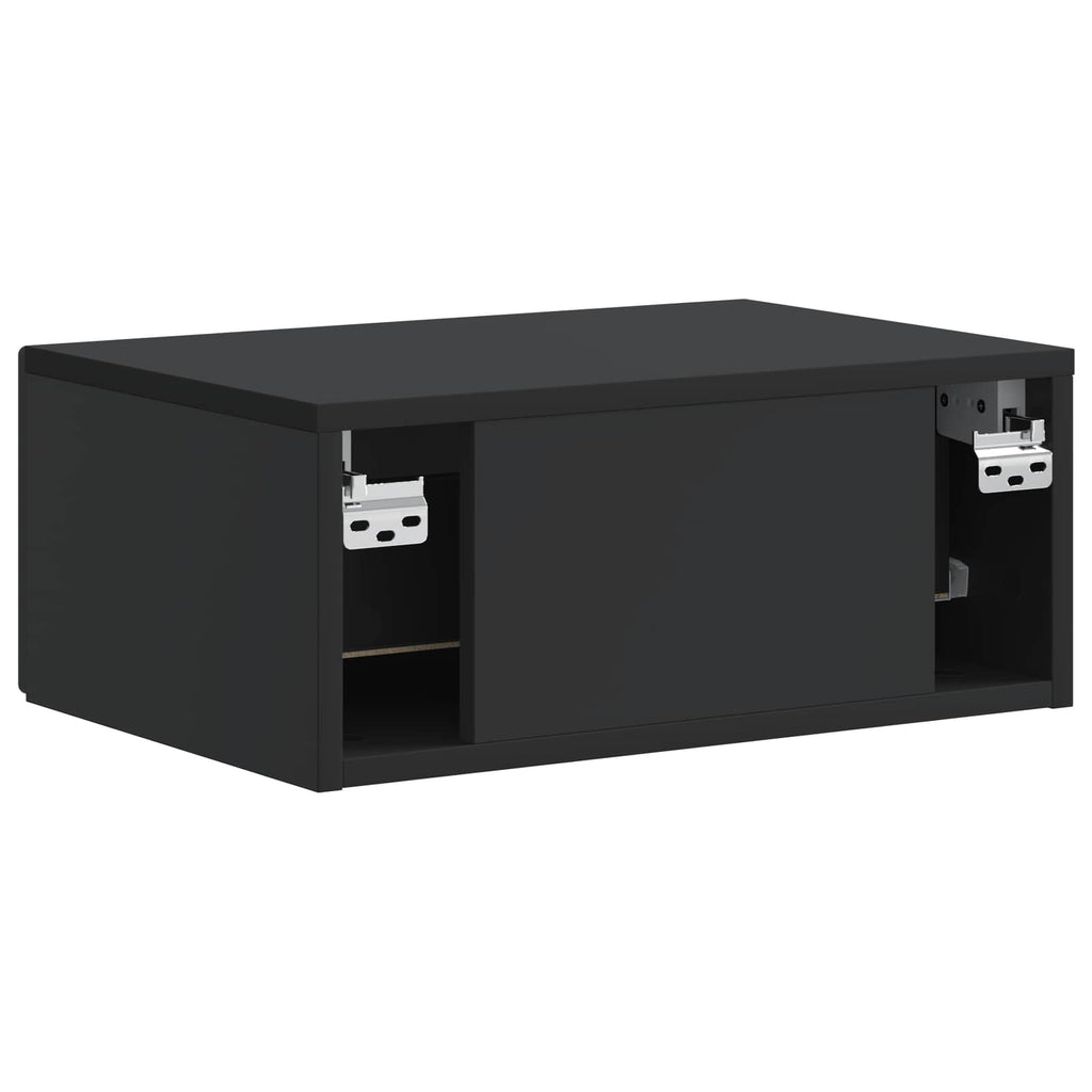 Wandmontierter Nachttisch 2 pcs Schwarz 49 x 34,5 x 20 cm
