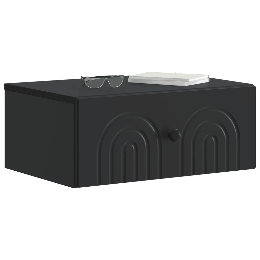 Wandmontierter Nachttisch 2 pcs Schwarz 49 x 34,5 x 20 cm