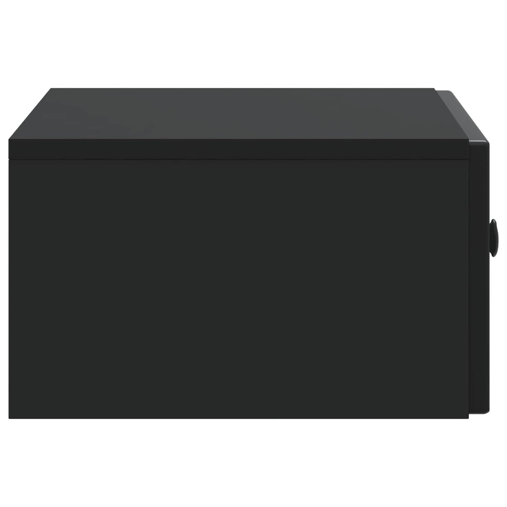 Wandmontierter Nachttisch 2 pcs Schwarz 49 x 34,5 x 20 cm