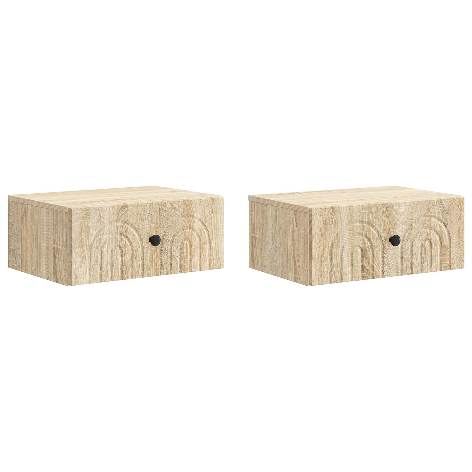 Wandmontierter Nachttisch 2 pcs Sonoma-Eiche 49 x 34,5 x 20 cm