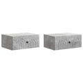 Wandmontierter Nachttisch 2 pcs Betongrau 49 x 34,5 x 20 cm