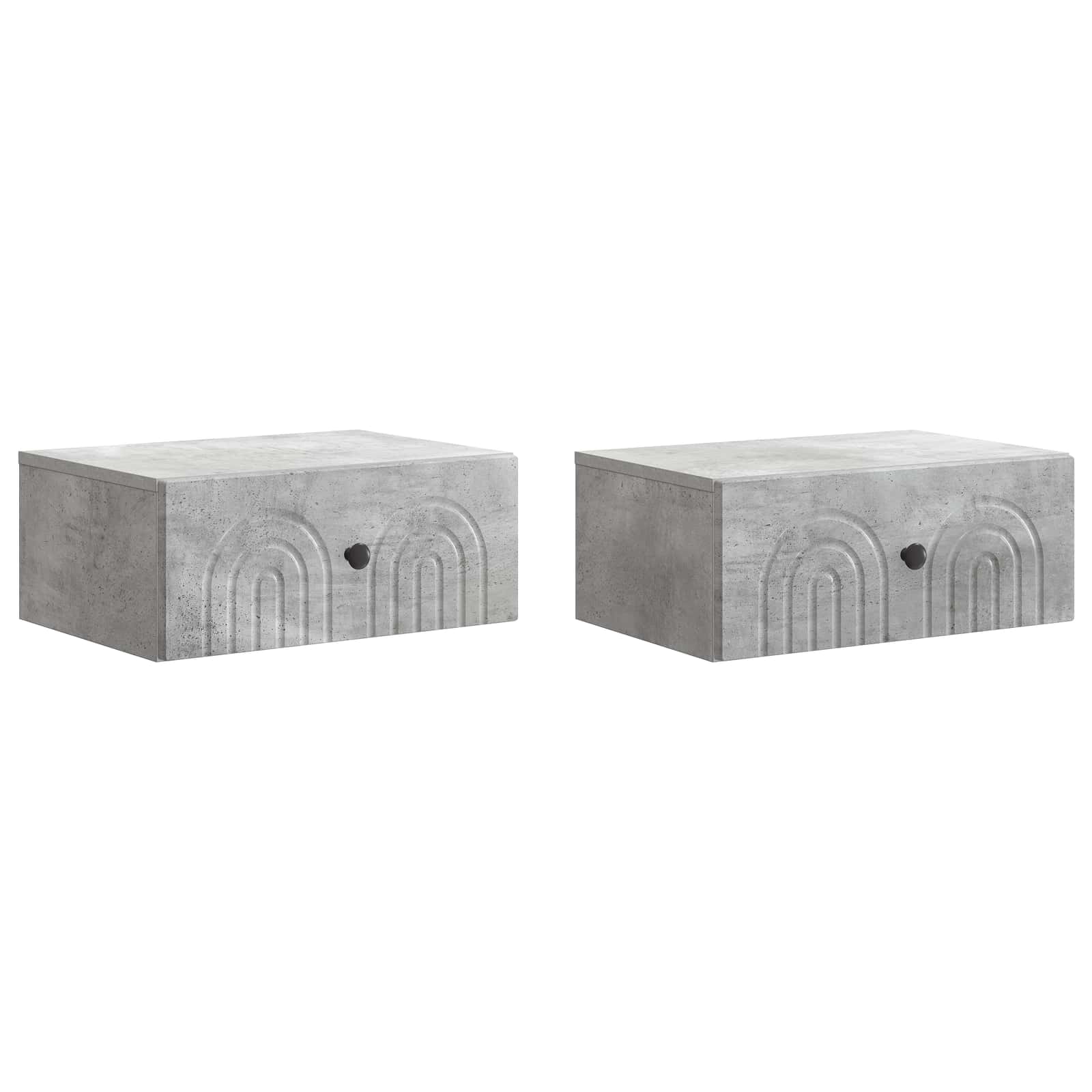 Wandmontierter Nachttisch 2 pcs Betongrau 49 x 34,5 x 20 cm