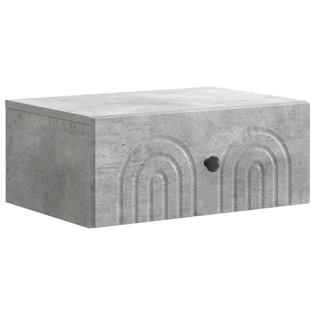 Wandmontierter Nachttisch 2 pcs Betongrau 49 x 34,5 x 20 cm