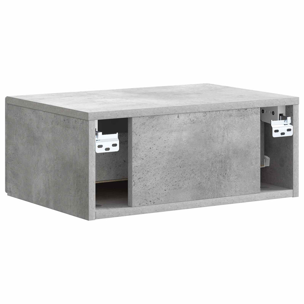 Wandmontierter Nachttisch 2 pcs Betongrau 49 x 34,5 x 20 cm