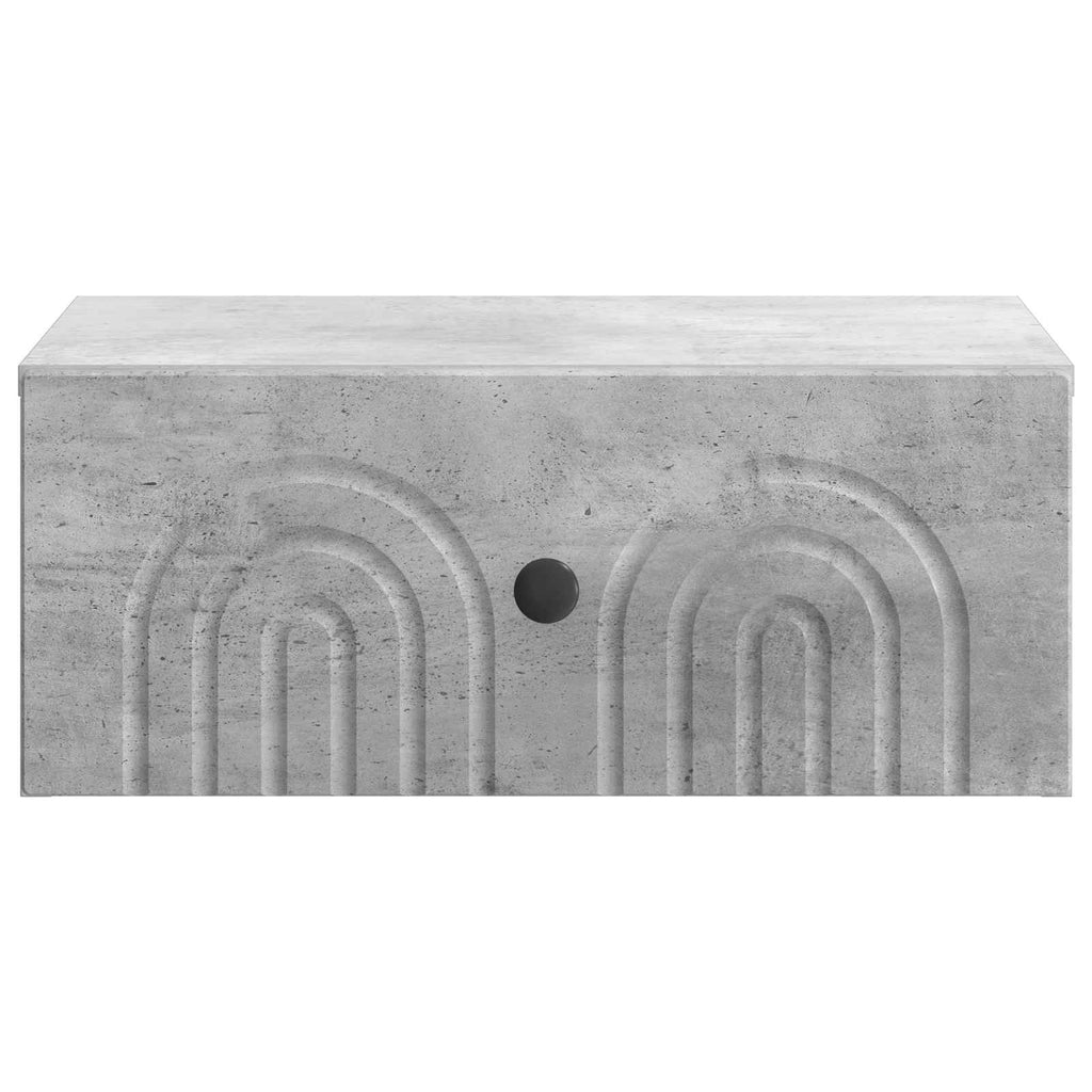 Wandmontierter Nachttisch 2 pcs Betongrau 49 x 34,5 x 20 cm