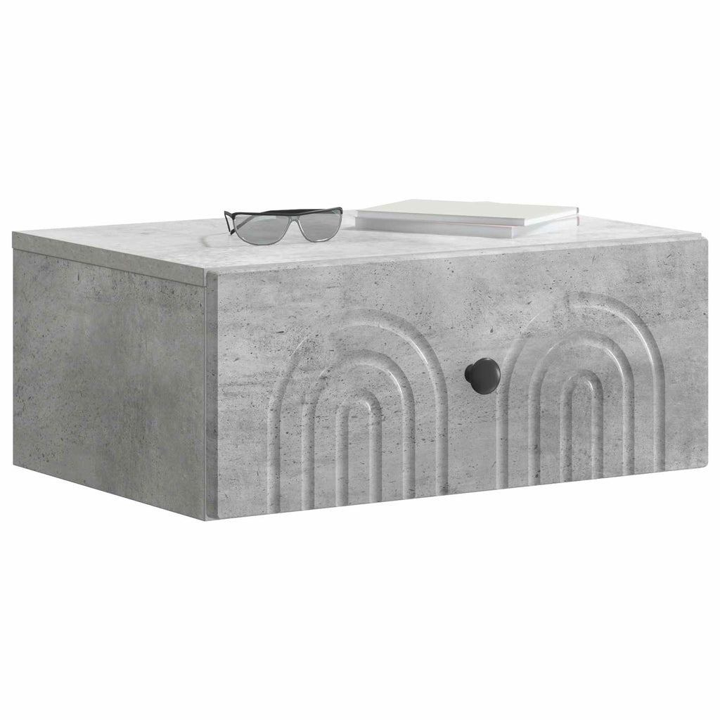 Wandmontierter Nachttisch 2 pcs Betongrau 49 x 34,5 x 20 cm