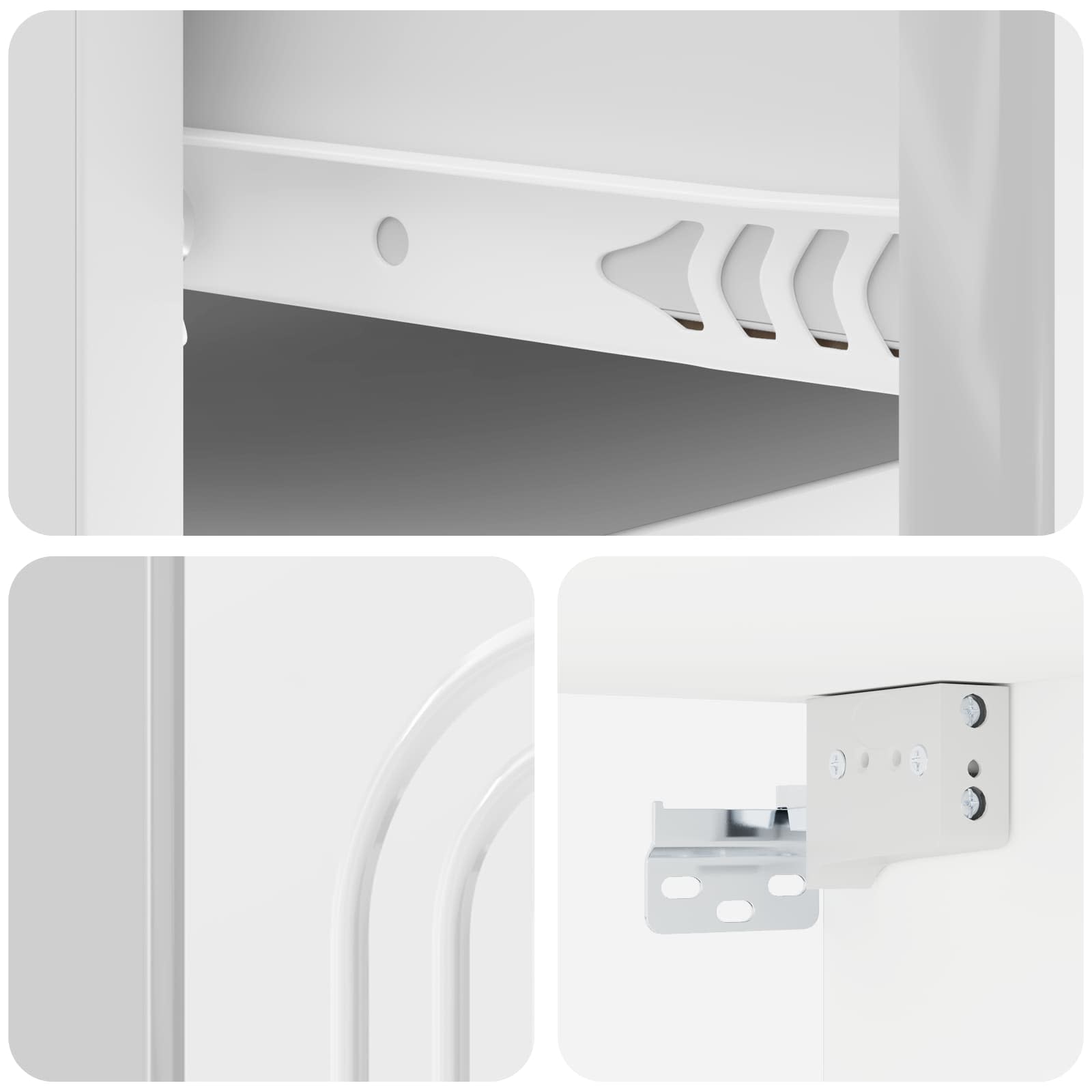 Wandmontierter Nachttisch 2 pcs Hochglanz Weiß Holzwerkstoff