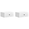 Wandmontierter Nachttisch 2 pcs Hochglanz Weiß Holzwerkstoff