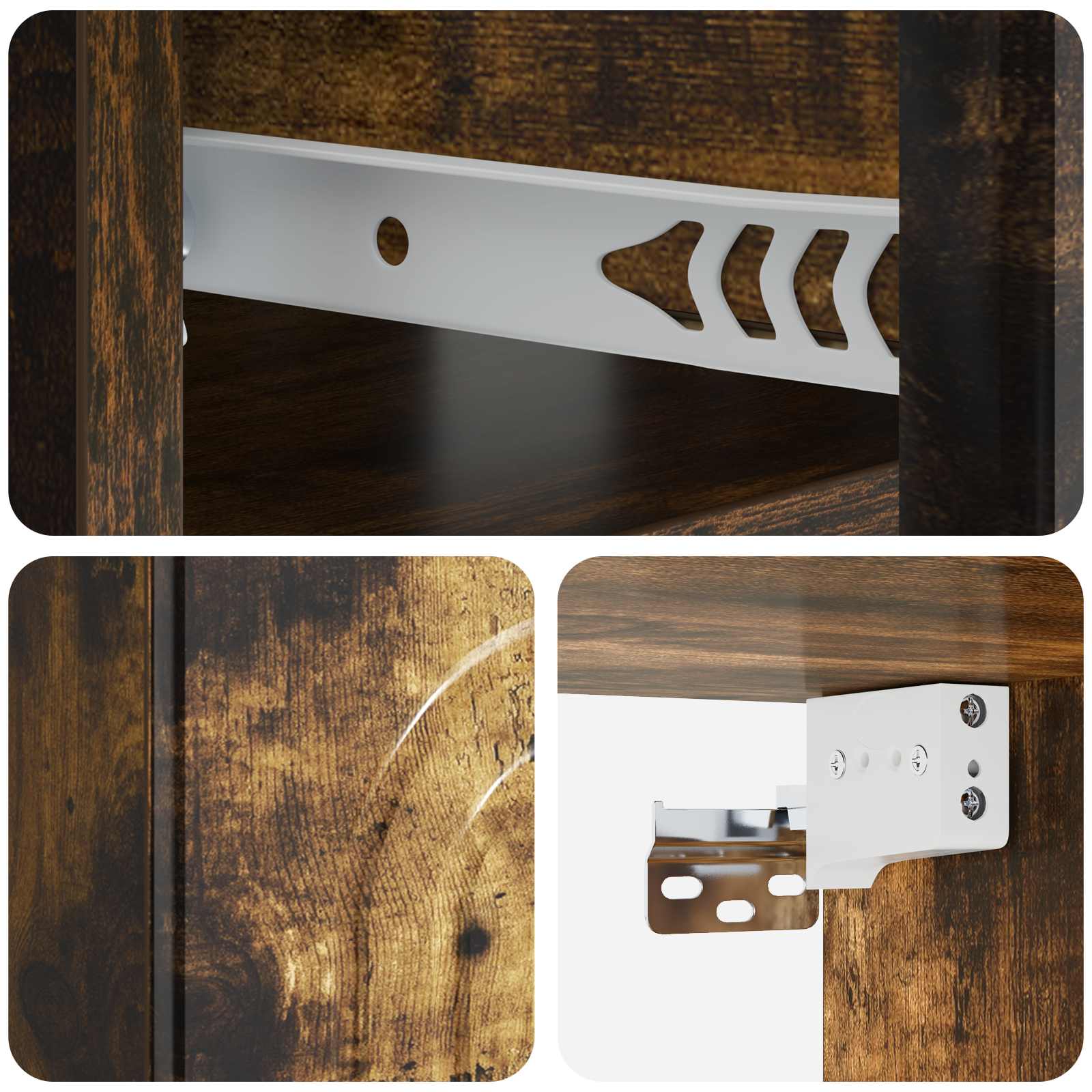 Wandmontierter Nachttisch 2 pcs Geräucherte Eiche Holzwerkstoff