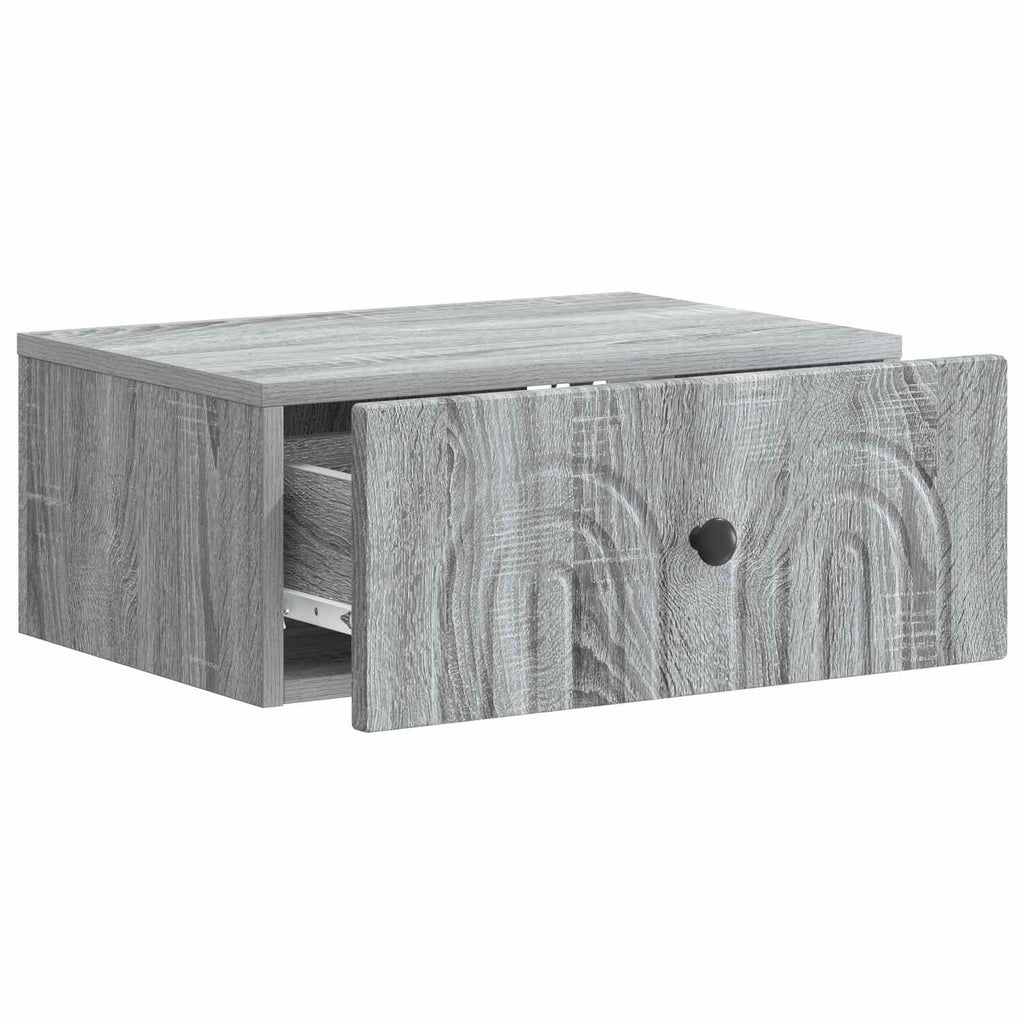 Wandmontierter Nachttisch Graues Sonoma 49 x 34,5 x 20 cm