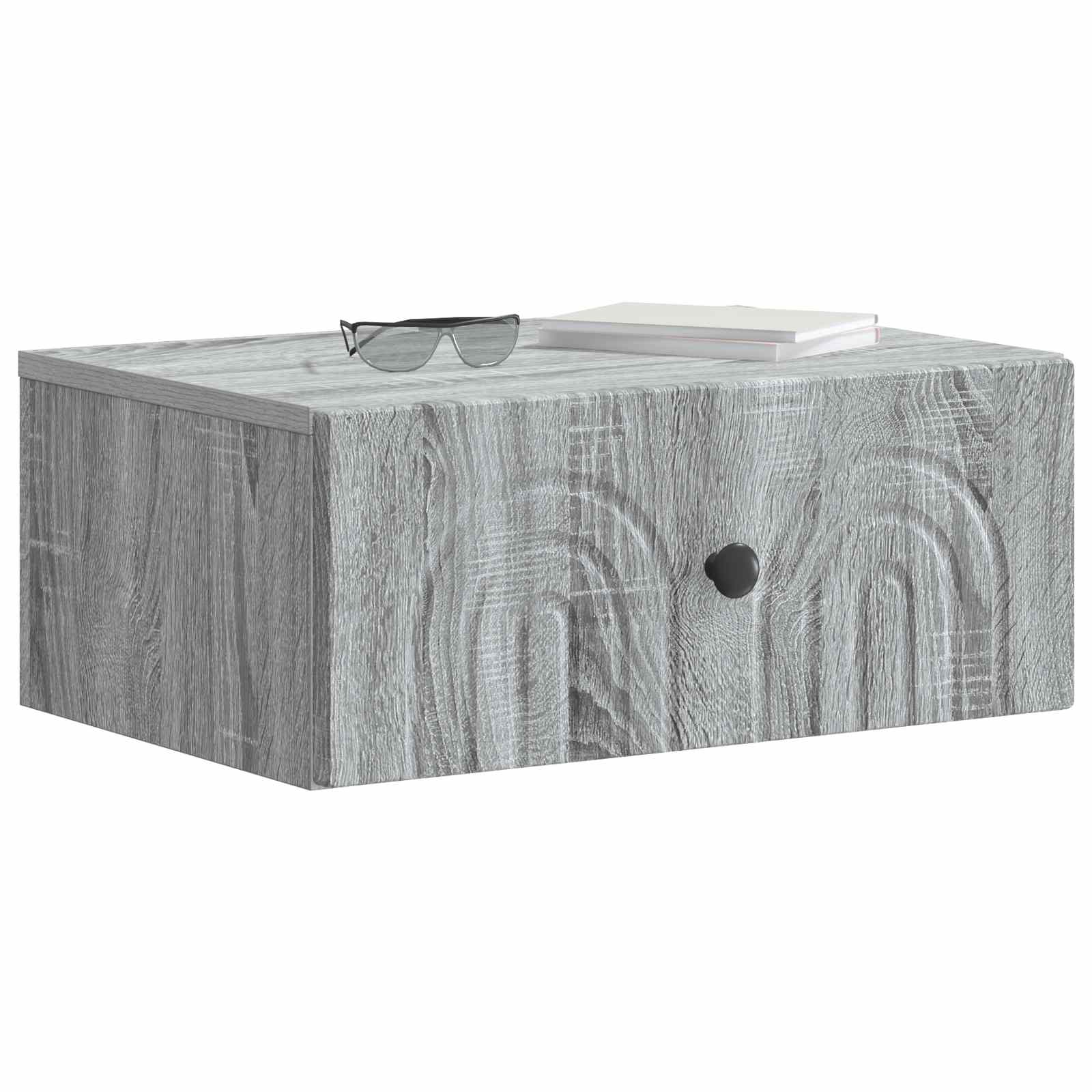 Wandmontierter Nachttisch Graues Sonoma 49 x 34,5 x 20 cm