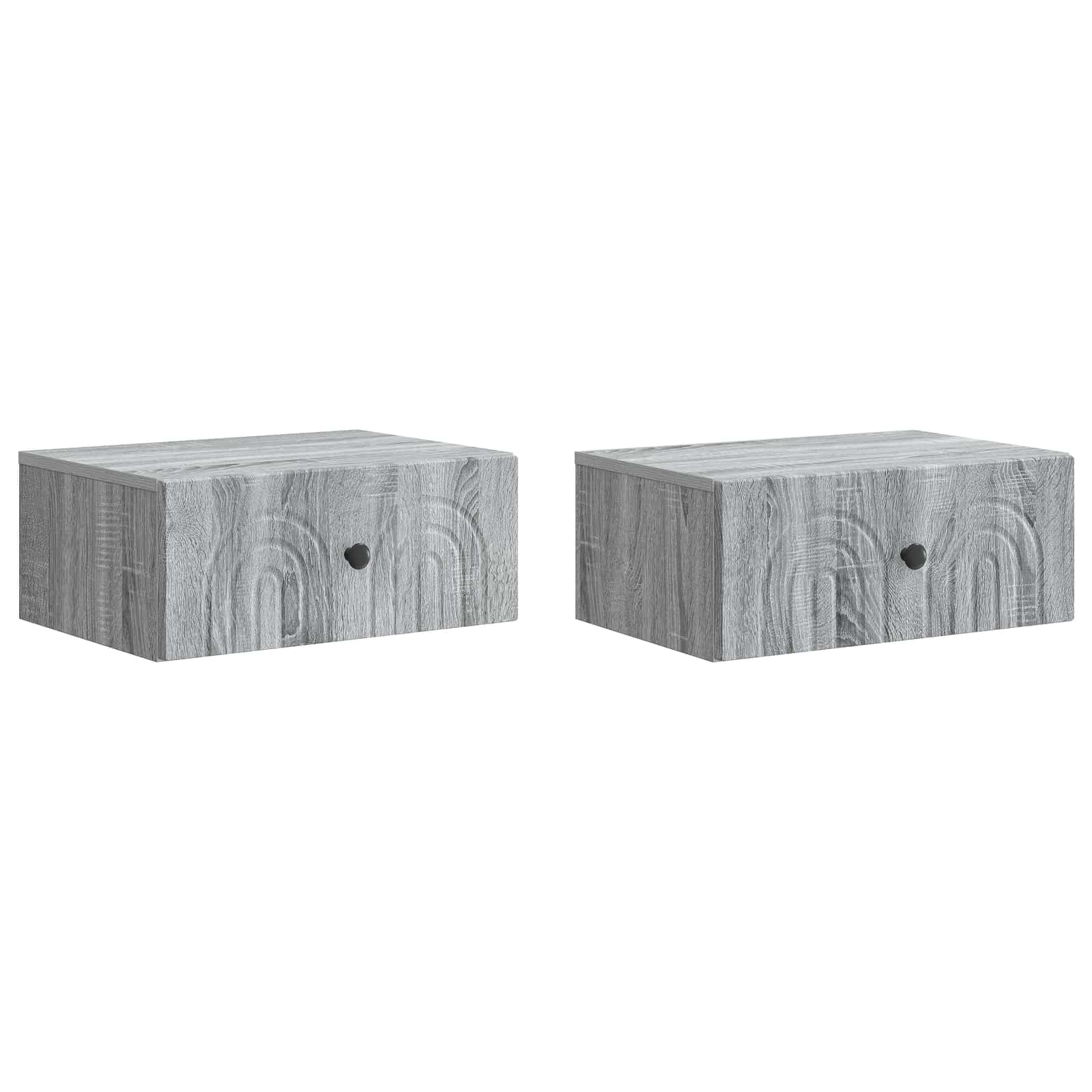 Wandmontierter Nachttisch 2 pcs Graues Sonoma 49 x 34,5 x 20 cm