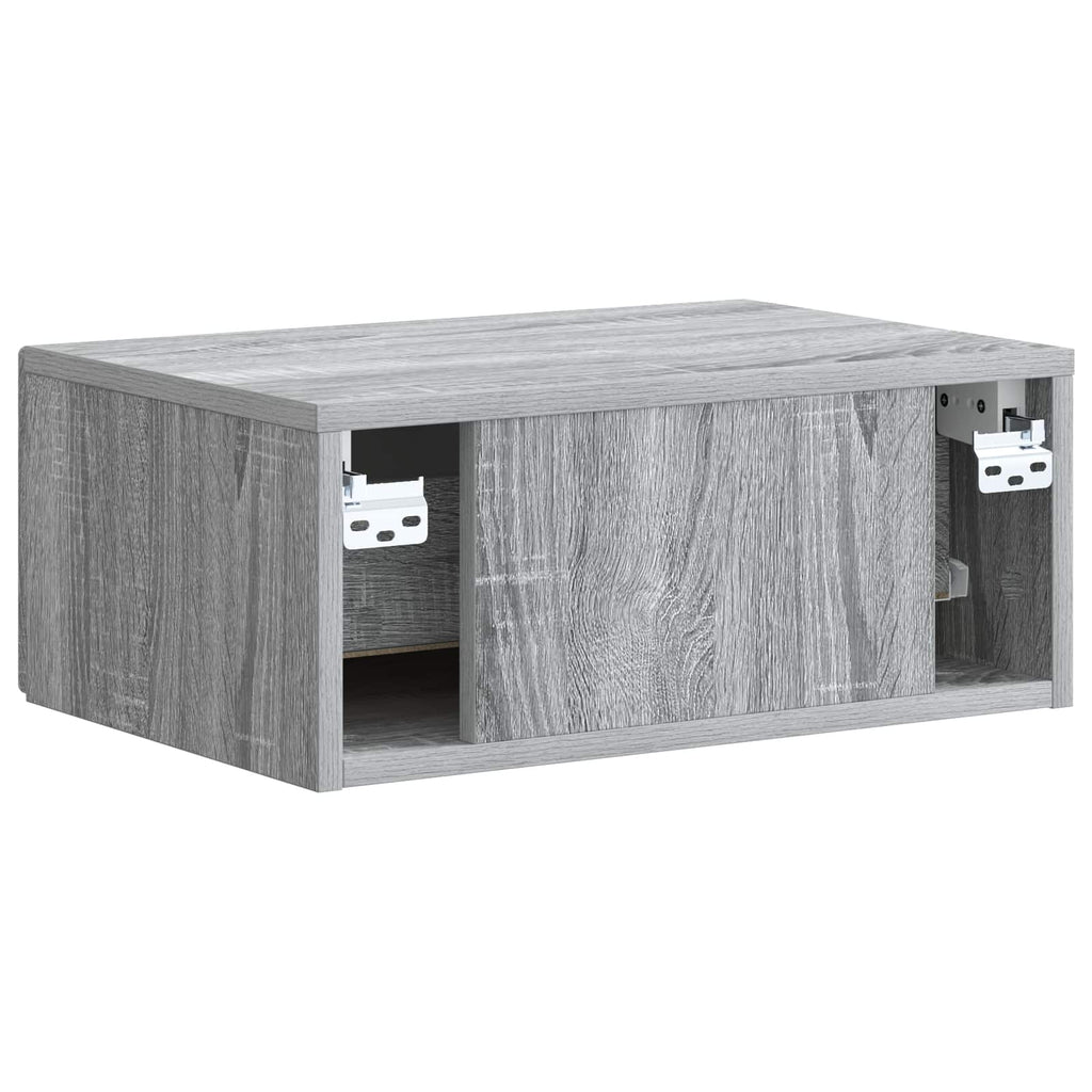 Wandmontierter Nachttisch 2 pcs Graues Sonoma 49 x 34,5 x 20 cm