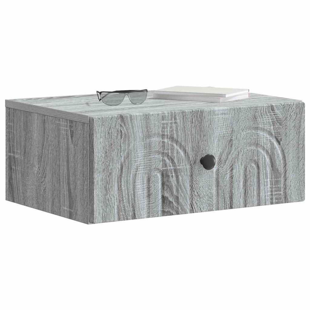 Wandmontierter Nachttisch 2 pcs Graues Sonoma 49 x 34,5 x 20 cm