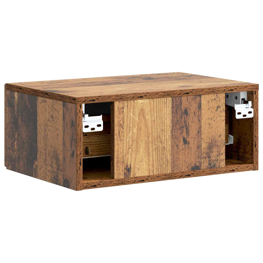 Wandmontierter Nachttisch 2 pcs Altholz 49 x 34,5 x 20 cm