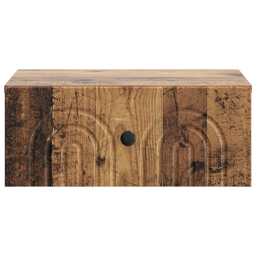 Wandmontierter Nachttisch 2 pcs Altholz 49 x 34,5 x 20 cm