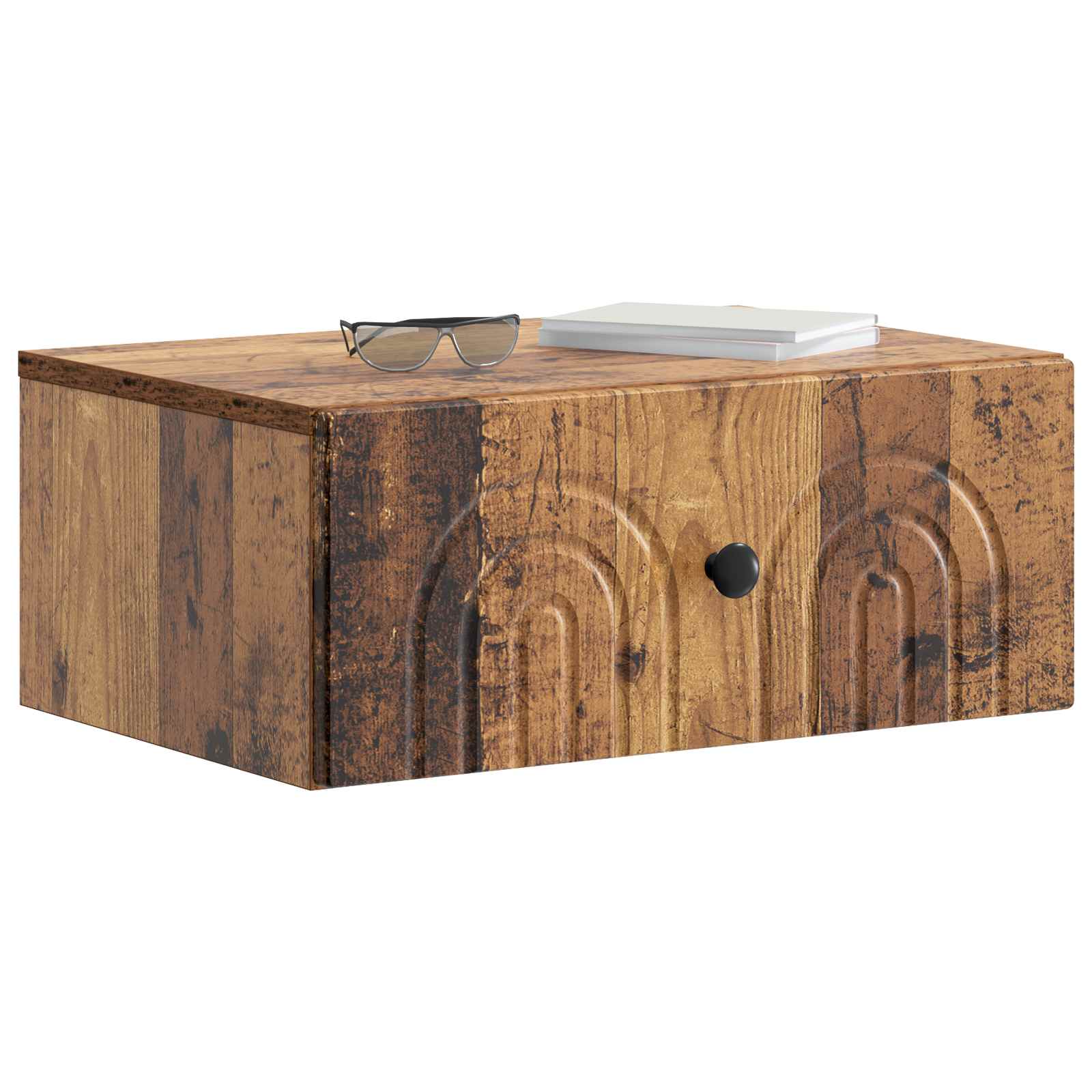 Wandmontierter Nachttisch 2 pcs Altholz 49 x 34,5 x 20 cm