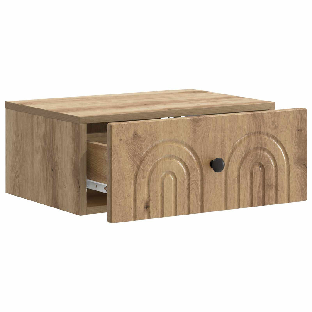 Wandmontierter Nachttisch Artisan-Eiche 49 x 34,5 x 20 cm