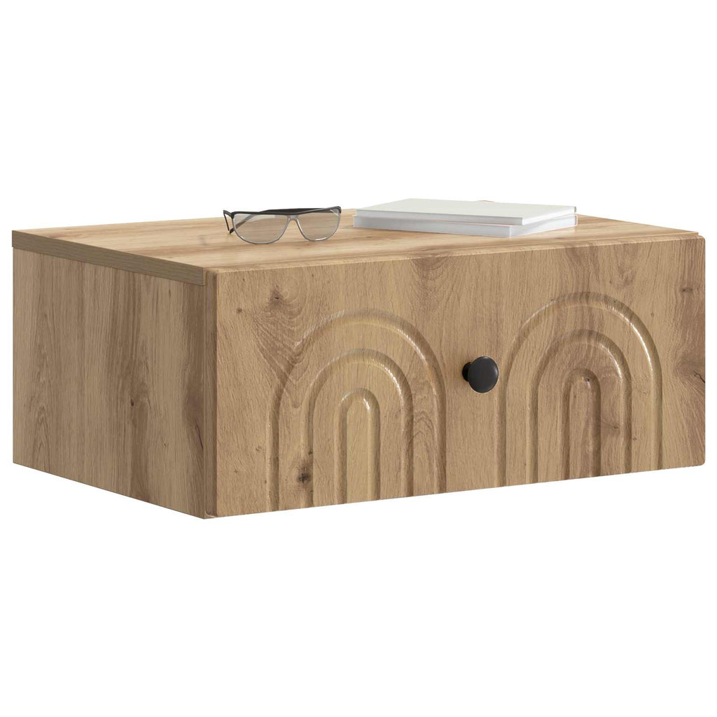 Wandmontierter Nachttisch Artisan-Eiche 49 x 34,5 x 20 cm