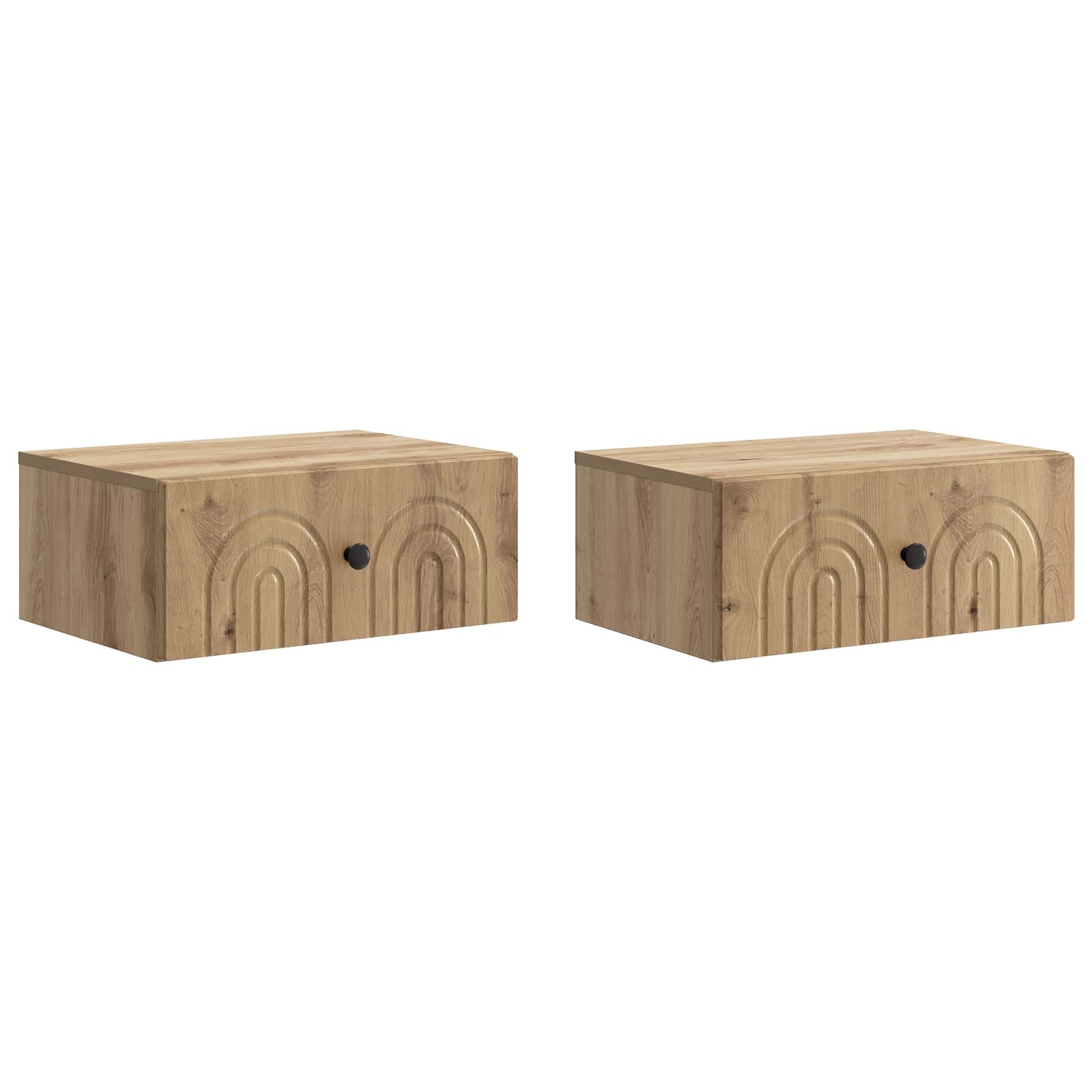 Wandmontierter Nachttisch 2 pcs Artisan-Eiche 49 x 34,5 x 20 cm
