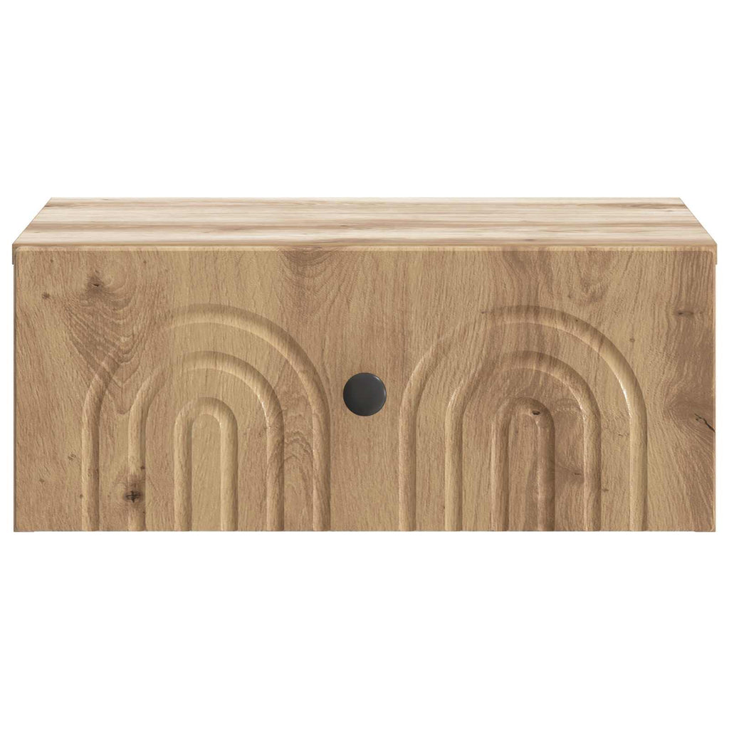 Wandmontierter Nachttisch 2 pcs Artisan-Eiche 49 x 34,5 x 20 cm