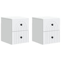 Wandmontierter Nachttisch 2 pcs Weiß 33 x 34,5 x 40 cm