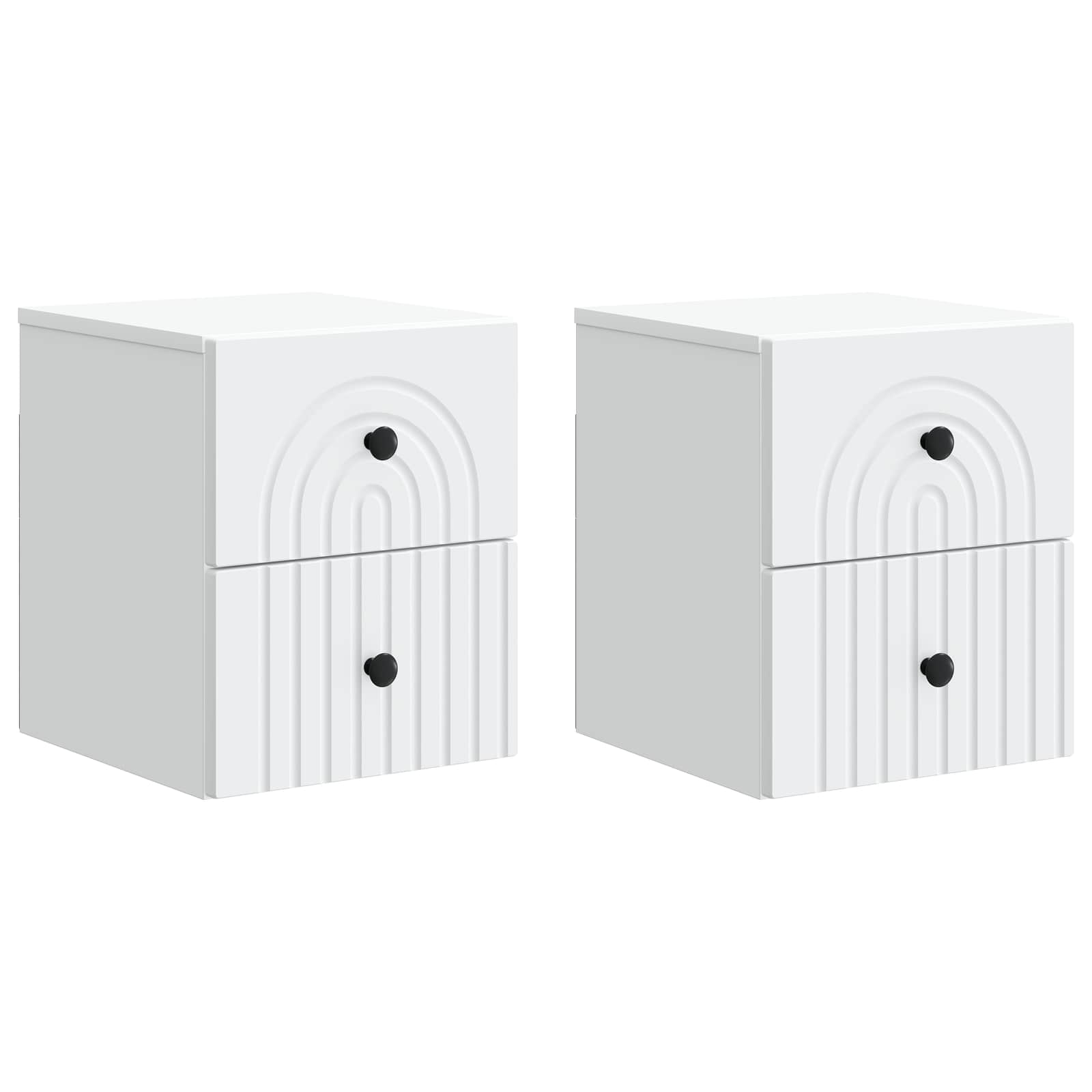 Wandmontierter Nachttisch 2 pcs Weiß 33 x 34,5 x 40 cm