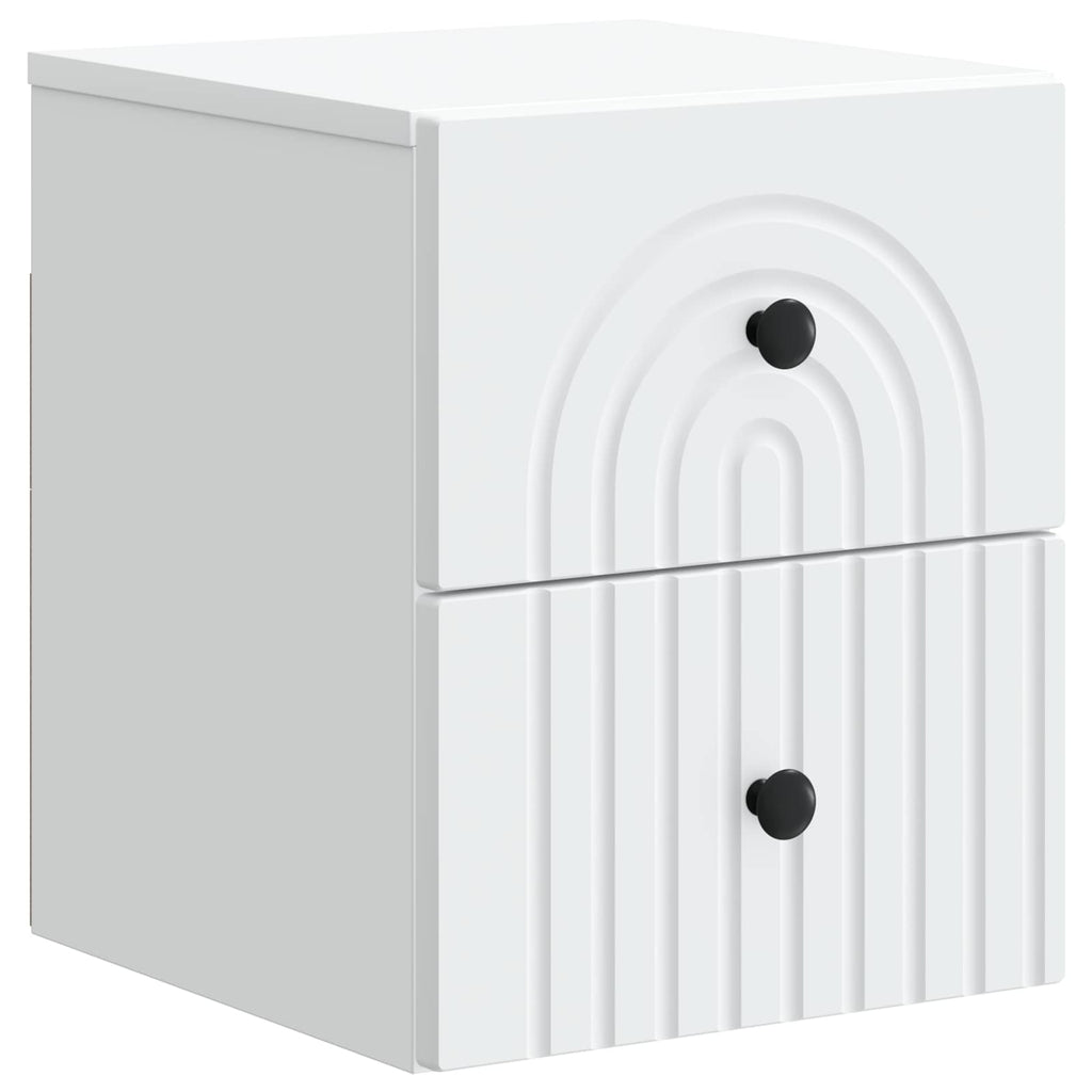Wandmontierter Nachttisch 2 pcs Weiß 33 x 34,5 x 40 cm