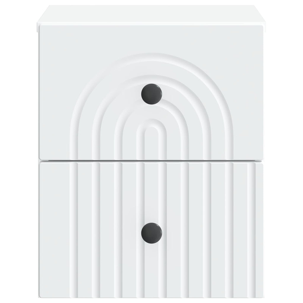 Wandmontierter Nachttisch 2 pcs Weiß 33 x 34,5 x 40 cm