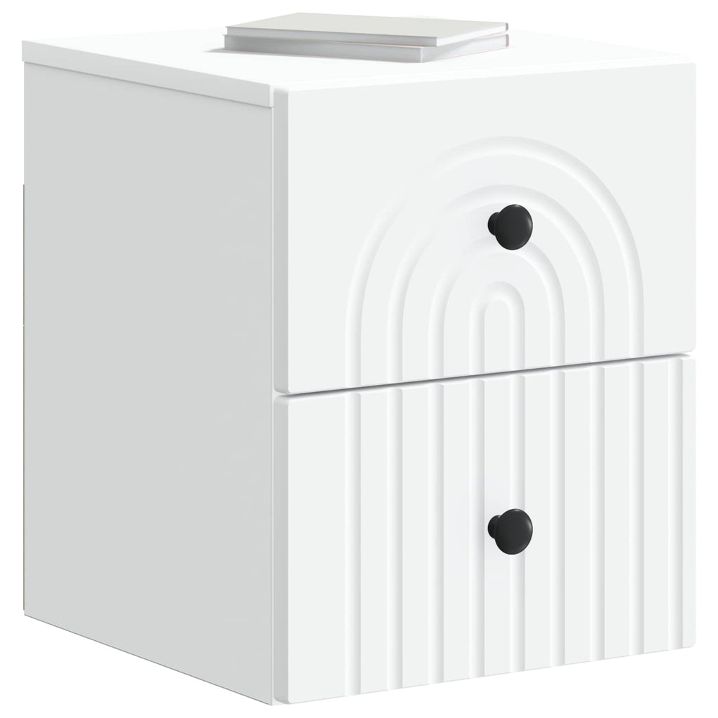 Wandmontierter Nachttisch 2 pcs Weiß 33 x 34,5 x 40 cm