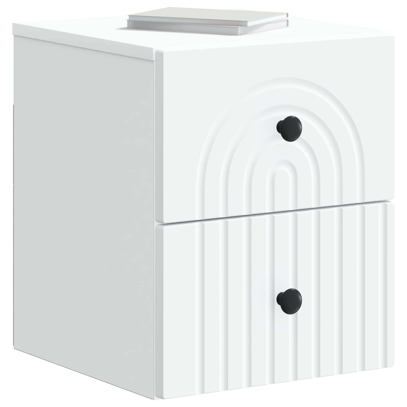 Wandmontierter Nachttisch 2 pcs Weiß 33 x 34,5 x 40 cm