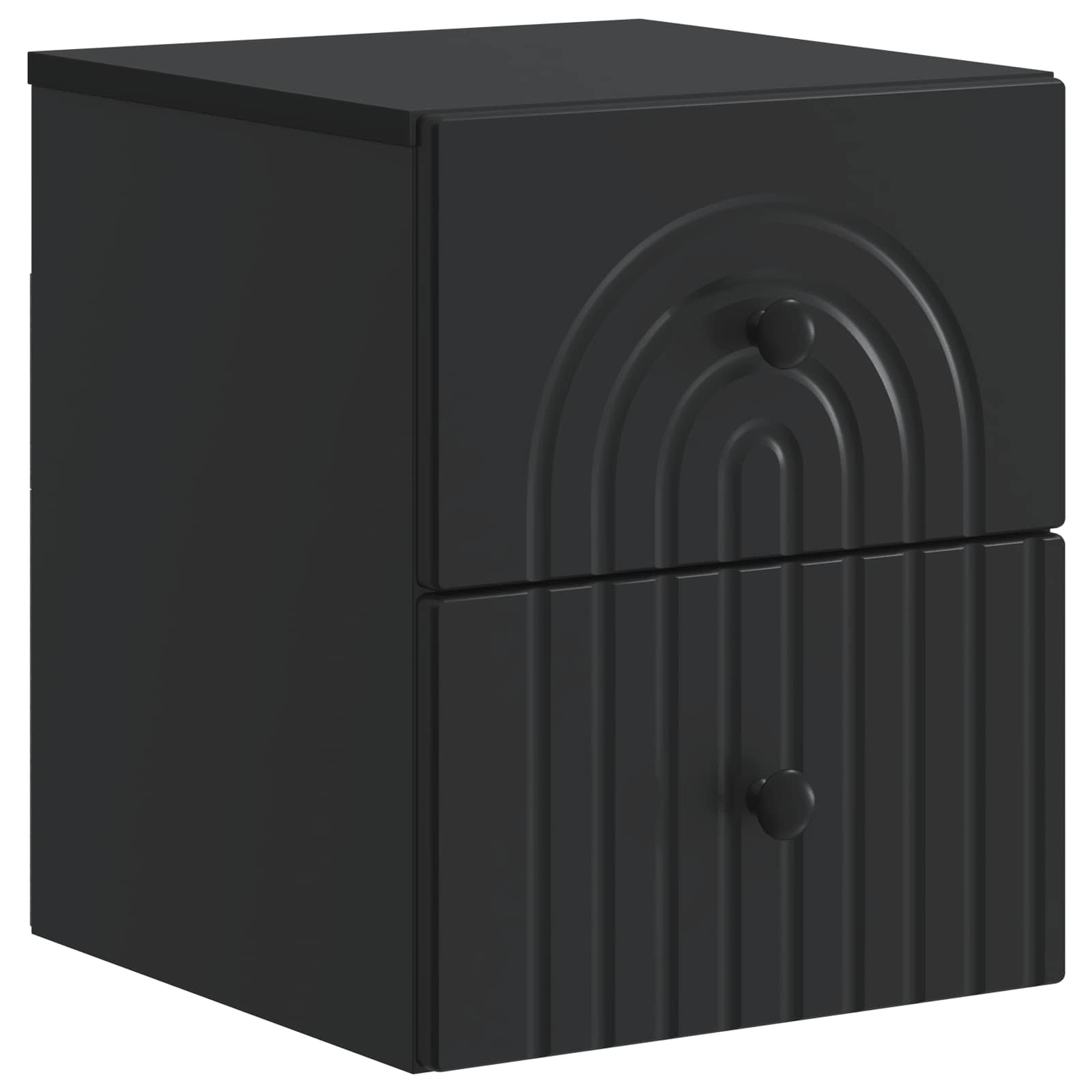 Wandmontierter Nachttisch Schwarz 33 x 34,5 x 40 cm