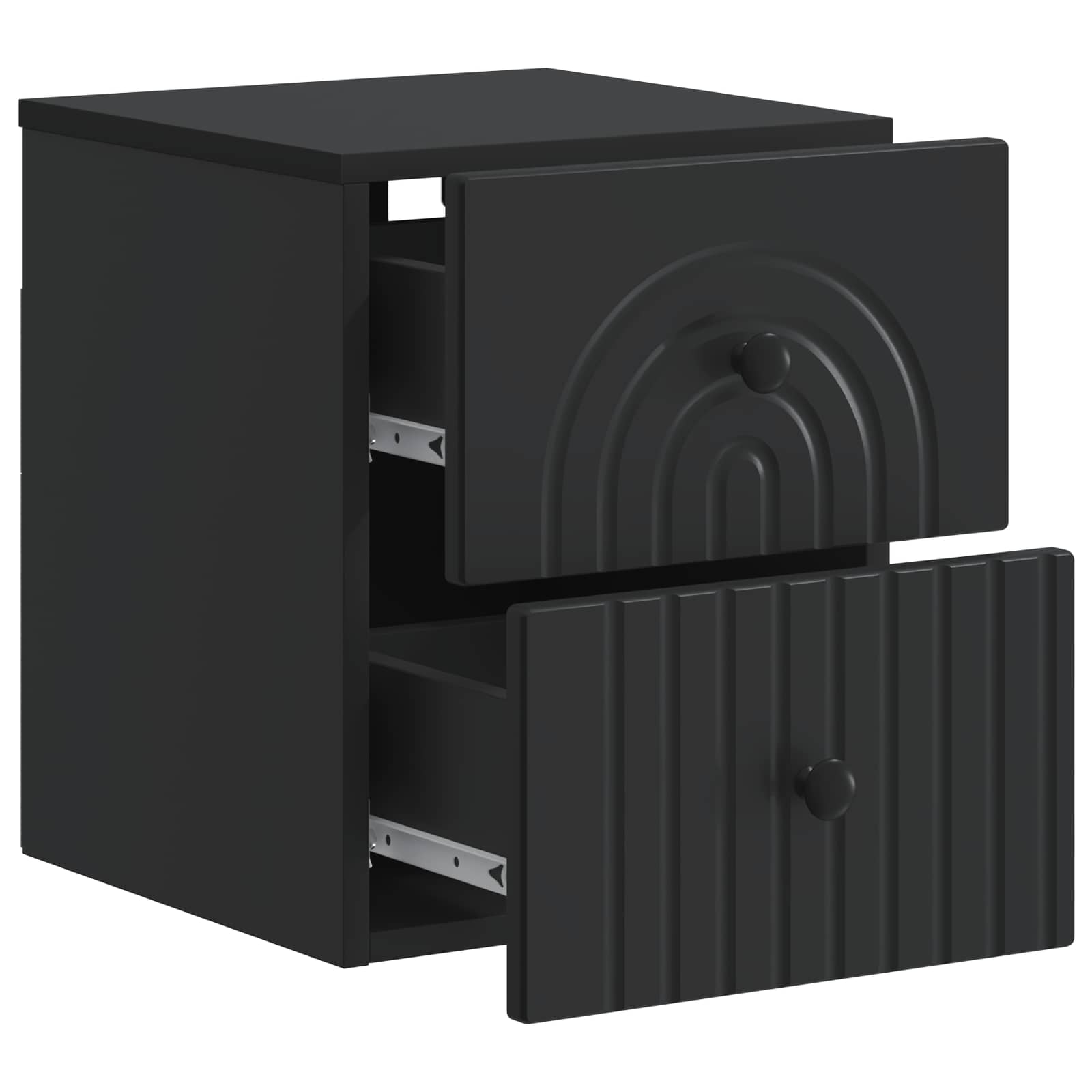 Wandmontierter Nachttisch Schwarz 33 x 34,5 x 40 cm