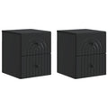 Wandmontierter Nachttisch 2 pcs Schwarz 33 x 34,5 x 40 cm