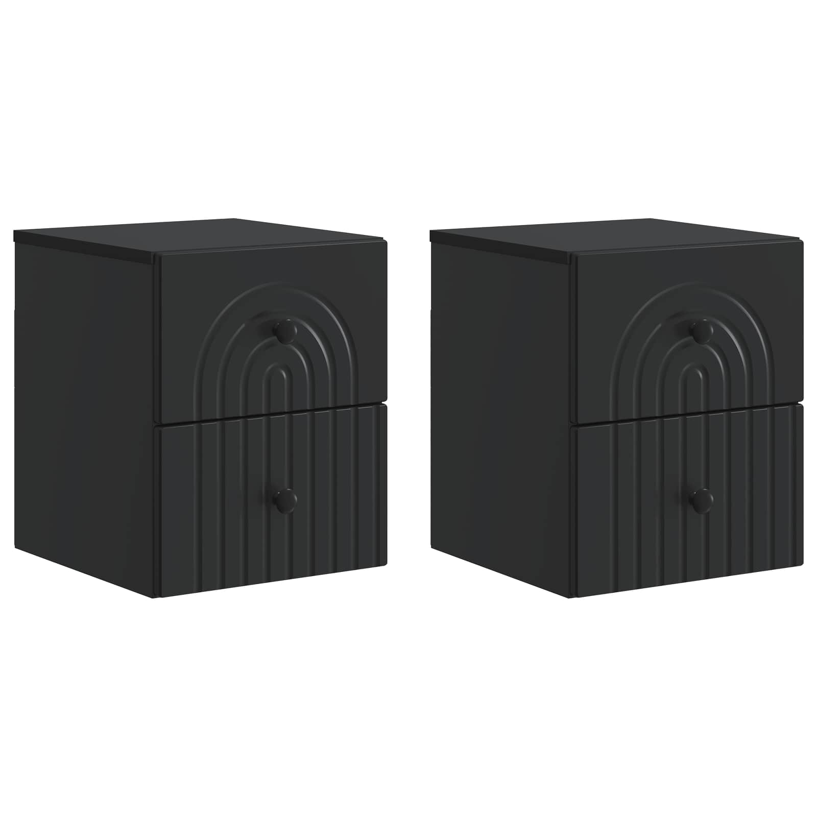 Wandmontierter Nachttisch 2 pcs Schwarz 33 x 34,5 x 40 cm